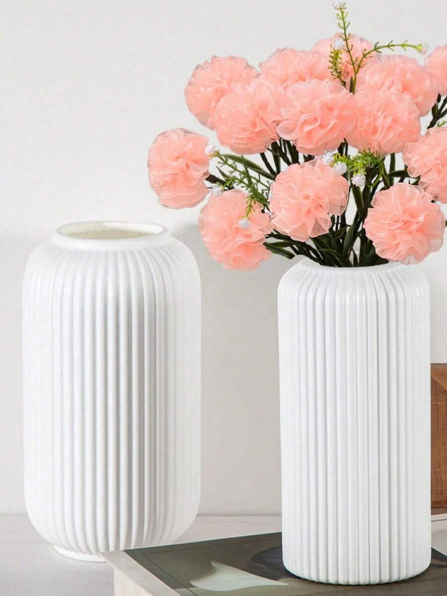 1 pièce Vase en plastique composite incassable, vase de table simple de 7,8 pouces de haut pour fleurs séchées, décoration de fleurs artificielles, décoration de maison, décoration de bureau, convient pour centres de table de mariage, décoration de pièce, vase à fleurs, vase en verre