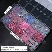 Hộp đựng hạt tròn Acrylic màu hồng 0,6-2,6cm, hạt hoa có thể làm thành vòng tay, vòng cổ, nhẫn, phụ kiện trang sức tự làm, phụ kiện làm trang sức và quà tặng nhỏ - Hộp - Xem 12