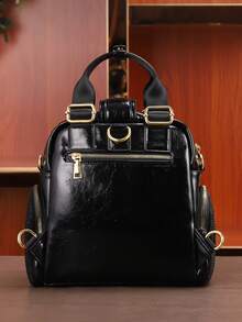 Bolso de mano negro para mujer con patrón de diamantes calientes con elefante y cremallera dorada. Mochila de gran capacidad. Estilo de moda de lujo multifuncional con múltiples bolsillos. Adecuado para fiestas, cenas, actividades al aire libre y viajes.