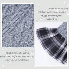 1 pieza Suéter para perro, Cálido vestido de suéter navideño para perro, Cuello alto de tela tejida, Suéter para perro para clima frío, Adecuado para perros medianos y pequeños, Atuendo festivo para mascotas