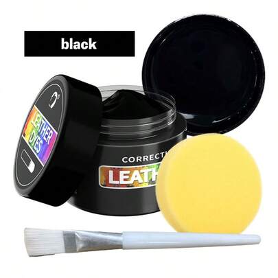 30g Pasta reparadora de color para cuero, tinte de resina, 12 colores incluyendo pigmento blanco, puede cubrir el color original del zapato, adecuado para reparar cuero brillante, incluye herramientas.