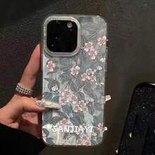 [Velo de plumas con agujero]Fundadeteléfonodegasadeplumasdeporo.,conpequeñosfragmentosfloralesrosados,adecuadaparaiPhone11,12,13,14,15,16ProfesionalMax,15Profesional14Además,.11ProfesionalXR,XSMax,fundaprotectoradebicicleta.deplumasdealtatransparenciaplateada,regaloperfectoparavariosdíasfestivalocumpleaños. - Multicolor - Ver 2