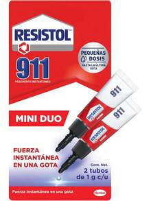 Resistol 911 Mini Duo adhesivo instantáneo, especial para usos de emergencia y reparación. Formulación de alto desempeño, adhiere en una amplia gama de materiales, 2X1g - 1 - Ver 2