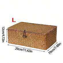1/3 Stücke handgefertigte gewebte Körbe im Boho-Stil, Desktop-Organizer Geschenkbox, gewebter Aufbewahrungskorb, Bambusgeschenkbox, Seetang-Begleiter, Bambuskorb, Mehrzweck-Aufbewahrungsbox, Regalkorb, geeignet für Kosmetik, Büroartikel, Kleidung, Spielzeug, Badezimmer, Schlafzimmer, Wohnzimmer, Studentenwohnheim, Büroschreibtisch, Snacks und Schmuck - Kaffeebraun - Übersicht 17