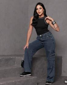 Women's Summer Simple Casual Cotton Knitted Tank Top - 黑色 - 查看 5