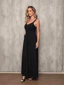 Casual Jumpsuit In Super Comfortable Marrant Fabric - màu đen - Xem 2