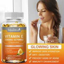 2 Bottles Vitamin E 670mg Capsules - 120 Capsules Per Bottle, 100% Gluten-Free & Dairy-Free, Supports Light Beige, Hair, Immune & Eye Health, Antioxidant For Heart Health & Cell Protection, Herbal Supplement, Allergen-Free Formula - 2 Pack(240 Capsules) - 查看 3