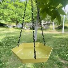 Polygonal Hanging Bird Bath - Two-In-One Feeder And Bath (Rust-Resistant Metal Frame) | Suitable For Parrots And Wild Birds | Garden Birdwatching Station | A Must-Have For Nature Lovers