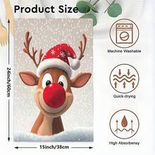 2 pièces/100 pièces Tissu de cuisine à motif de cerf, convient pour la décoration intérieure des restaurants, cuisines et salles de bains, la décoration de banquet, les cadeaux de fête et peut être offert en cadeau