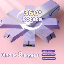 360 Degree Rotating Gradient Color Stapler, Easily Handles Multiple Pages, Can Staple Up To 25 Sheets, Multifunctional Manual Office Supplies