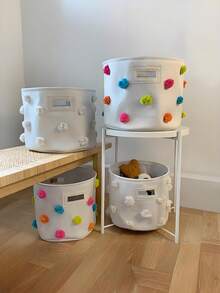 1pc Baby Toy Cloth Storage Bucket Diaper Sundries Storage Basket Dirty Clothes Storage Basket Three-Layer Thickened Storage Basket Baby Room Storage Basket / Bedroom Storage / Ins Style Storage Basket