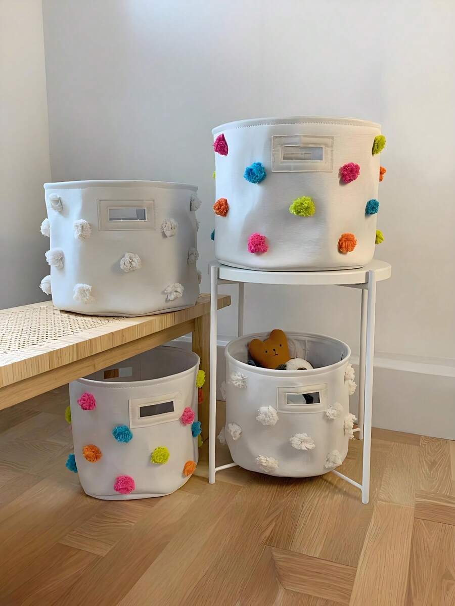 1pc Baby Toy Cloth Storage Bucket Diaper Sundries Storage Basket Dirty Clothes Storage Basket Three-Layer Thickened Storage Basket Baby Room Storage Basket / Bedroom Storage / Ins Style Storage Basket