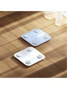 Xiaomi Báscula de grasa corporal S400, diseño minimalista, impedancia eléctrica de doble frecuencia, medición de peso y grasa corporal de alta precisión, control de salud en el hogar, pantalla con sensor de brillo, azul claro - azul claro - Ver 2