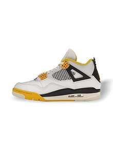 Nike 耐克女子运动鞋 AIR JORDAN 4 RETRO 运动高弹轻便缓震亲肤易搭配健身休闲街头旅行郊游白/黄 AQ9129-101 - 黃白色 - 查看 1
