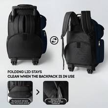 NEW YORK XPRESS 2 In 1 Carry On Travel Backpack 20" Rolling Backpack For Women Men With Wheels & Telescopic Handle For Work Weekend School & Short Trips - 藍色 - 查看 3