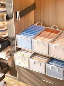Transparent Christmas Wardrobe Storage Box, 2-In-1 Home & Dorm Clothes Storage Box, Clothing Storage Bag, Cubic Clothes Storage Box, Blanket Storage Basket, Storage Solution, Wardrobe Storage Box & Storage Container, Lidded PVC Storage Box, Foldable Dust-Proof Clothes & Pants Storage Box - Multicolor - View 9