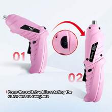 Różowy USB akumulatorowy składany mini śrubokręt elektryczny, wiertarka bezprzewodowa domowe projekty DIY