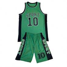 Men's Adult Sports Set: T-Shirt With Basketball Shorts - Verde Sport - View 3