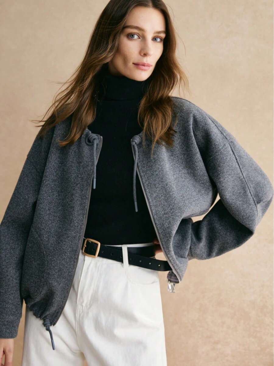 Women's Casual Wool Blend Jacket, Autumn/Winter