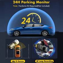 Cámara de salpicadero 4K Ultra HD WIFI, resolución de video 2160P, pantalla IPS, sensor G, ángulo de visión de 170°, visión nocturna, grabación en bucle, reconocimiento de distancia de vehículos con IA, kit de monitoreo de estacionamiento las 24 horas, equipado con memoria de alta velocidad de 64GB, compatible con hasta 256GB, control de aplicación para vehículos, cámara de para vehículos, modelo nuevo de 2025