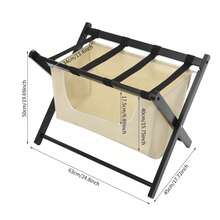 Folding Luggage Rack Foldable Luggage Stand Luggage Holder - Light Yellow Black - View 2