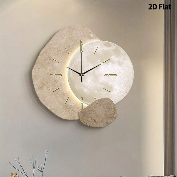 2D Flat 1pc Light Luxury Home Decoration Asymmetric Wall Clock, Ultra Quiet Quartz Movement, No Ticking Sound, Quiet Decoration Painting Wall Clock For Living Room, Bedroom And Office, Fashionable Bedroom Clock Decoration Wall Watch, Unique Personalized, Ultra Clear Reading Time, Suitable For Clock Decoration In Living Room, Bedroom, Office, Studio, Room Decor