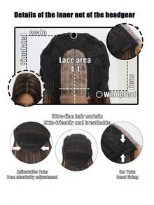 Synthetic Lace Front Wig - Long Straight Lace Front Synthetic Wig - Fashionable Women's Heat-Resistant Fiber Wig Suitable For Halloween And Cosplay