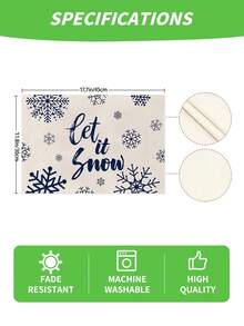 1 Stück/4 Stücke/6 Stücke/60 Stücke Weihnachts-Leinen-Tischsets, Leinen-Tischsets mit blauem Schneeflocken- & Buchstaben-Motiv, Winter-Weihnachts-Tischsets, Fröhliche Weihnachten, geeignet für Zuhause, Restaurant, Esszimmertisch Dekoration, Haushaltsartikel - Verschiedenfarbig - Übersicht 9