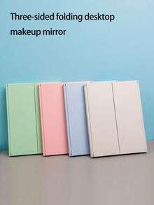 1pc 3-Sided Foldable Square Makeup Mirror, New Minimalist Ultra-Thin Tri-Fold Vanity Mirror, Anti-Drop Tabletop Folding Mirror For Home, Dorm, Travel, Gift For Friends, Family, Girlfriend, Valentine's Day, Mother's Day,Cheap,Stocking Stuffers,Makeup,Makeup Tools,Cheap Stuff,Gifts,Gifts For Women,Christmas Gifts - Multicolor - View 9