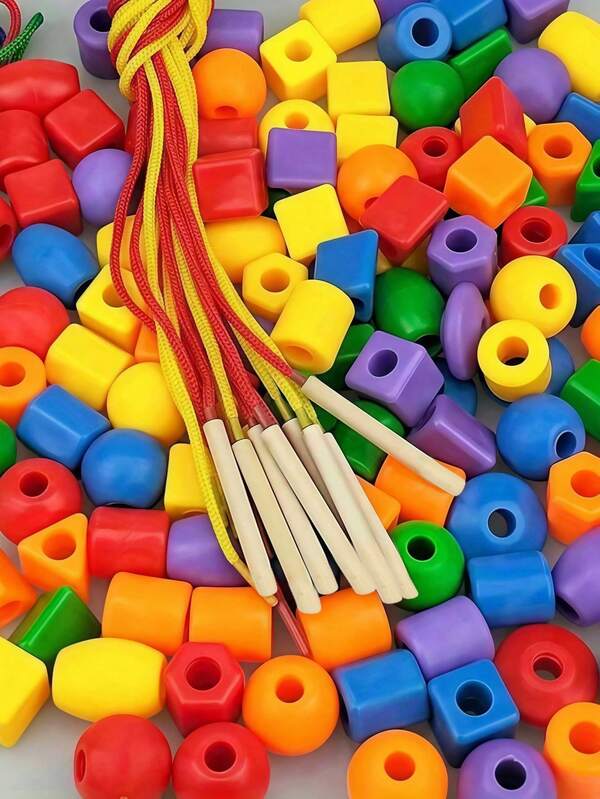 25 Stücke Lernperlenblöcke zur Förderung der Feinmotorik - Perlenlinien - Lernspielzeug Zahlenblöcke, Motorikförderung, Tonwerkzeuge, Blöcke, Bildung, Bastelset