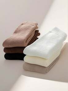 "VWU Women's Cotton Ankle Socks - Pack Of 6 | Casual Solid Color Crew Socks For Everyday Comfort"