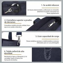 NUBILY Bolsas de Mujer Impermeable Tote Bag Mujer Bolsa para Laptop de 15,6 Bolsa de Mano Multibolsillo Bolso Bandolera para Trabajo Casual Playa Negro - azul - Ver 6