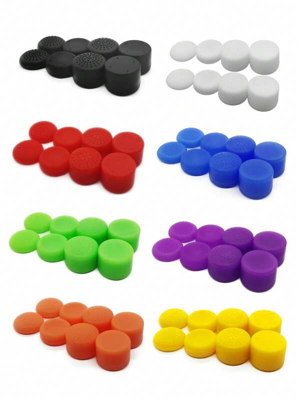 8 pièces Cache-joysticks en silicone, poignées antidérapantes en forme de champignon pour PlayStation 5/4, PS3, 360, One, Series X/S, Manette Pro