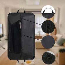 5X Foldable Suit Cover Bag Travel Garment Carrier Bag Coat Clothes Protector Hanging Storage Bag - Black - View 2
