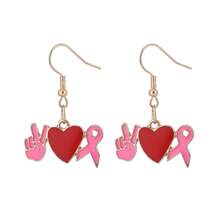 1 Pair Pink Ribbon Earrings For Women's Breast Health Awareness - Ideal Gift For Charity Fundraising Events