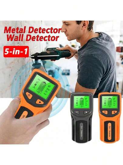 5in1 壁スタッドファインダー&壁スキャナー | ポータブル電子検知器 LCD ディスプレイ | マルチカラーオプション | 木材、金属、通電AC線検知 | 組み立て不要、木製スタッド検知 | ポータブル検知器 | 耐久性プラスチックハウジング、壁スタッドファインダー壁スキャナー - バッテリー別売