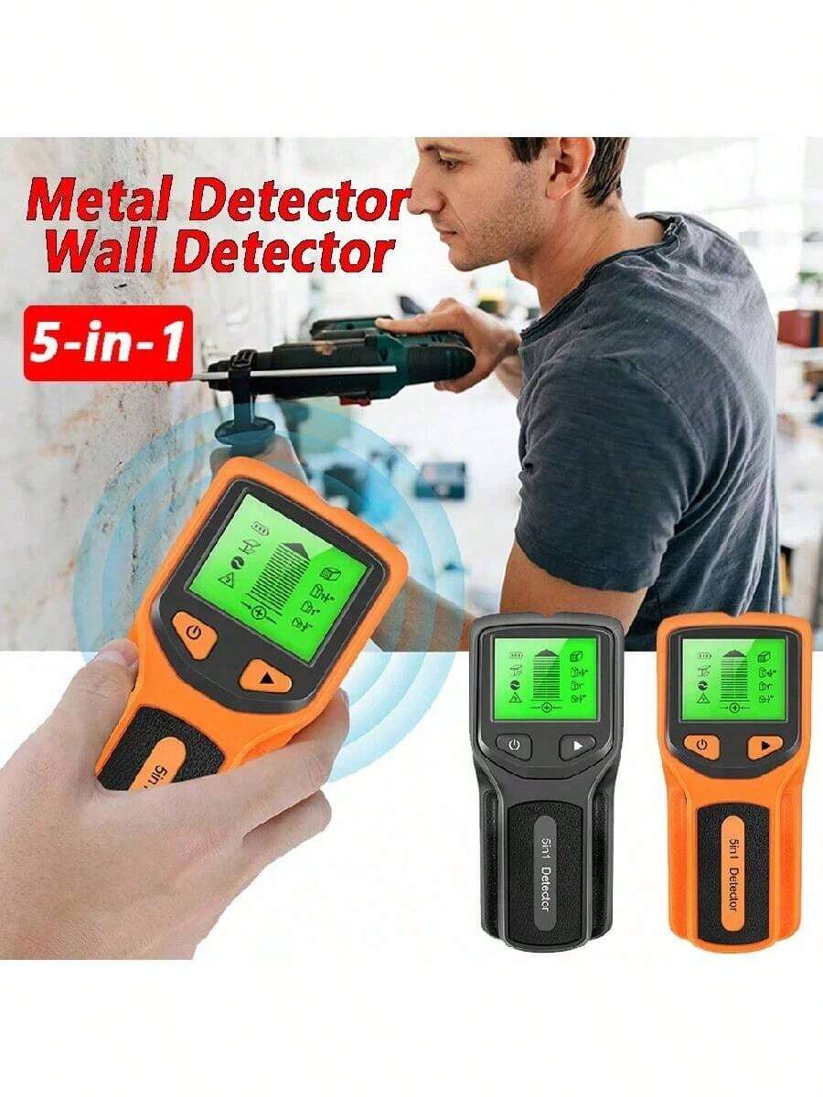 五合一墙体探测仪和墙体扫描仪 | 便携式电子探测器，带液晶显示屏 | 多种颜色可选 | 可探测木材、金属和带电交流电线 | 无需组装，可探测木质墙体龙骨 | 便携式探测器 | 耐用塑料外壳，墙体探测仪/墙体扫描仪 - 不含电池