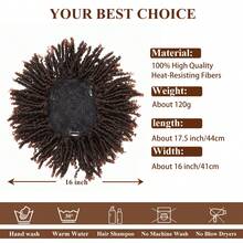 Men's Dreadlock Wig, Costume Wig, Black Dreadlock Braids, Party Wig, Afro Wig, Multi-Color Options, High Hair Volume, Hairpiece For Top Of Head To Add Volume