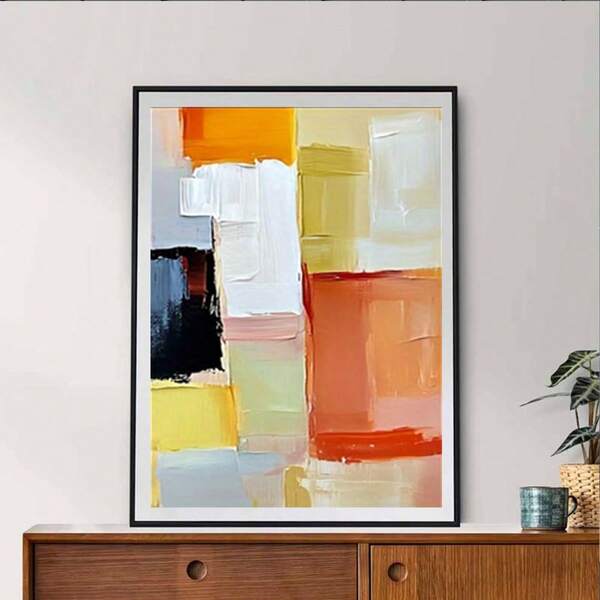 1 peça de pôsteres de arte de parede, sem moldura, moderno, abstrato, bloco de cores, pintura a óleo sobre tela - tema de moda, arte de parede em acrílico de alta qualidade para decoração de sala de estar e quarto - 1 peça