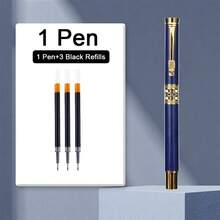 1 Luxurious Blue Hollowed-Out Pearl Pen - Replaceable Refill/Provides Smooth Writing For Business Men And Students/Suitable For Office Meetings/Essential For Elegant And Fashionable Writing - Blue - View 11