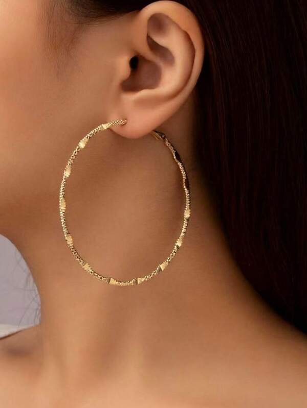 1 Pair Vacation Style Metal Minimalist Geometric Round Hoop Earrings