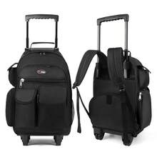 NEW YORK XPRESS 2 In 1 Carry On Travel Backpack 20" Rolling Backpack For Women Men With Wheels & Telescopic Handle For Work Weekend School & Short Trips - 黑色 - 查看 1