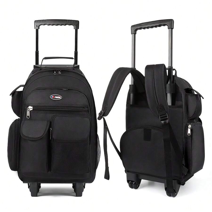 NEW YORK XPRESS 2 In 1 Carry On Travel Backpack 20" Rolling Backpack For Women Men With Wheels & Telescopic Handle For Work Weekend School & Short Trips - 黑色 - 查看 1
