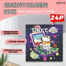 可爱小猫：温馨家居场景，24页精美原创插图，珍珠纸封面和厚实内页，圣诞礼物、万圣节礼物、生日礼物、派对礼物、返校礼物、复活节礼物、母亲节礼物、文具，尺寸7.9*7.9英寸 - Kitten - 查看 2