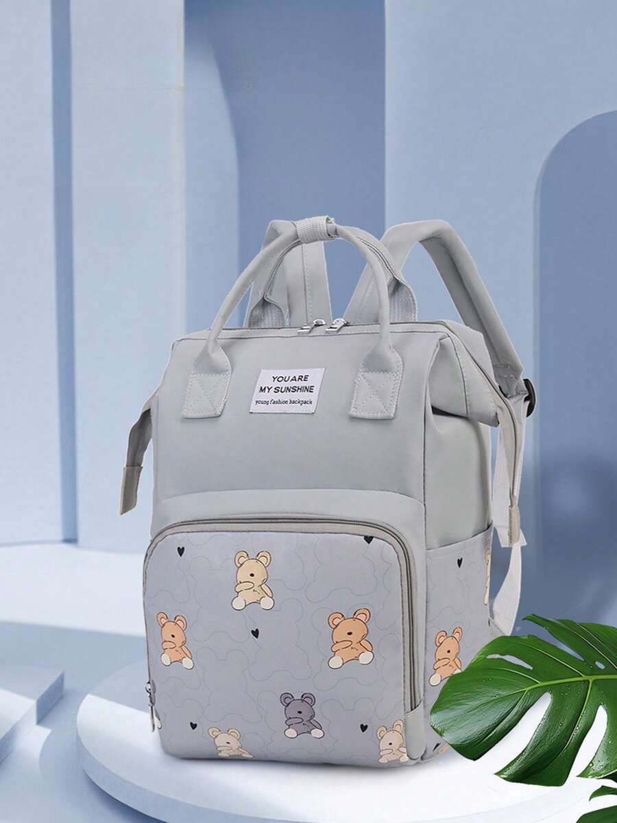 1pc Multi-Functional Travel Diaper Backpack, Diaper Bag, Maternity Baby Diaper Changing Bag, Practical Pockets, Oxford Cloth, Stroller Compatible