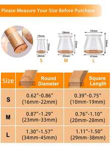 8/16/24pcs Furniture Chair Leg Pads, Noise Dampening Anti-Scratch Table & Chair Feet Covers, Felt Protector Pads, Slightly Smaller Size Recommended To Measure Actual Chair Leg Dimensions