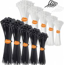 1000PCS Cinchos de Plastico Autobloqueantes,Bridas de Plastico para Electricidad,5 tamaños-10/15/20/25/30cm,Ancho 4 mm,Cintillos de Plástico Nylon para Oficina,Hogar,Exteriores(Blanco+Negro) - 1 - Ver 7