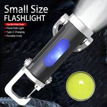 1 pieza Linterna de llavero recargable mini EDC, luz de trabajo multifuncional COB, luz de emergencia portátil para caminar, buscar, senderismo