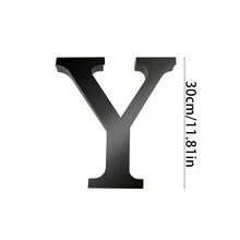 黑色字母墙贴 A-Z - 单个字母高度 4 英寸/6 英寸/8 英寸，亚克力镜面，带 0.4 英寸厚泡沫背衬。双层设计呈现 3D 立体效果；单层设计更显简约。自带背胶，可粘贴于墙面或玻璃上。撕下保护膜即可呈现镜面效果。 - 黑色 - 查看 103