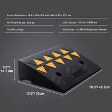 Rubber Curb Ramps, 2 Pack, 5 Inch Lift Height, Heavy Duty, 33069 Lbs/15 T Capacity, Threshold Ramps, Driveway Ramps With Stable Grid Structure For Cars, Wheelchairs, Bicycles, Motorcycles - 5 Inches - View 7